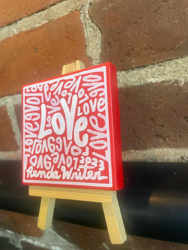 #11 ✍🏻 3” x 3” Canvas, 1 of 1 Original with FREE Easel