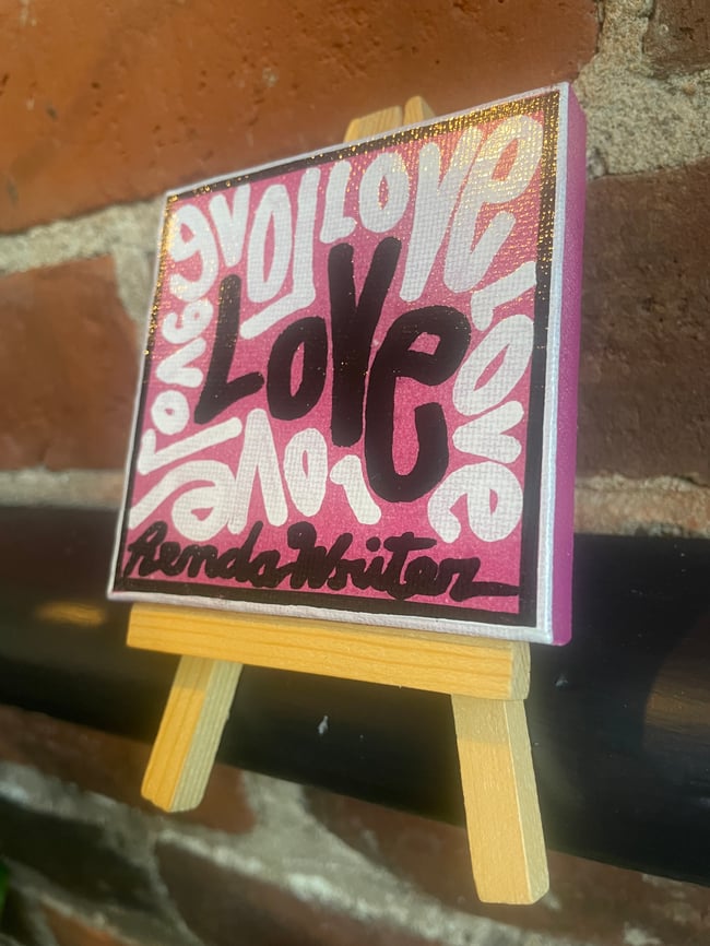 #12 ✍🏻 3” x 3” Canvas, 1 of 1 Original with FREE Easel