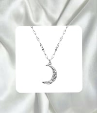 Image 2 of Crescent Pendant Necklace | Silver