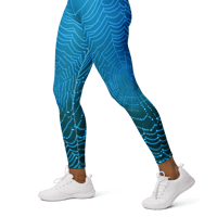 Image 3 of Blue Web Yoga Leggings