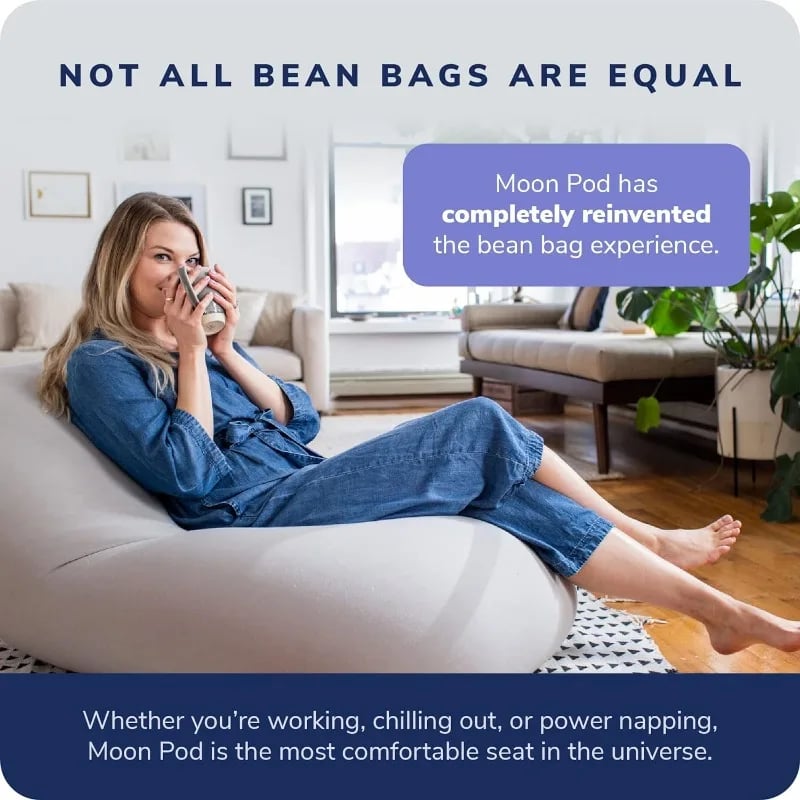 MOONPOD Bean Bag Chair Zero-Gravity for Stress Relief Comfort & Anytime Deep Relaxation 