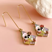 Image 2 of Enamel Skull and Flower drops