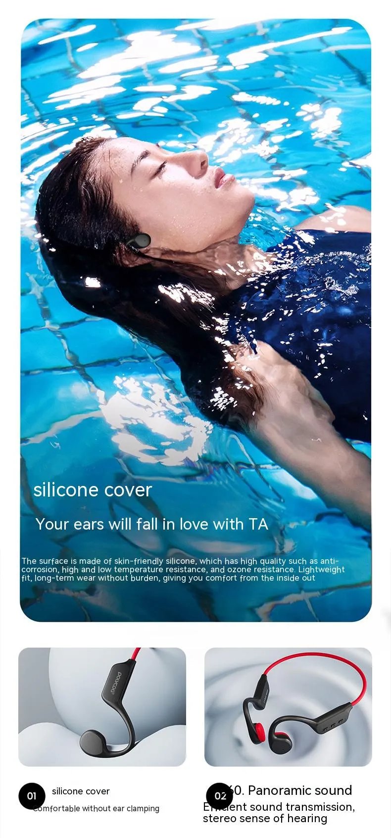 Bone Conduction Headset X7 IPX8 32.GB 5.3 Memory Bluetooth Wireless With microphone 