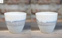 Ceramic cup white with crystals