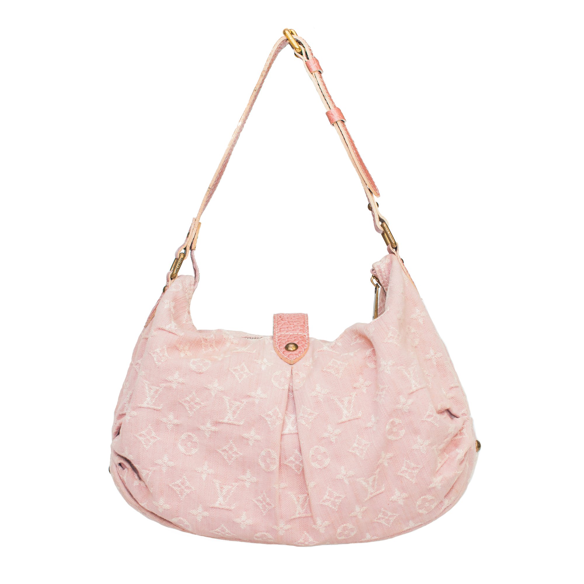Image of Louis Vuitton 'Slightly' Pink Denim Monogram  Shoulder Bag