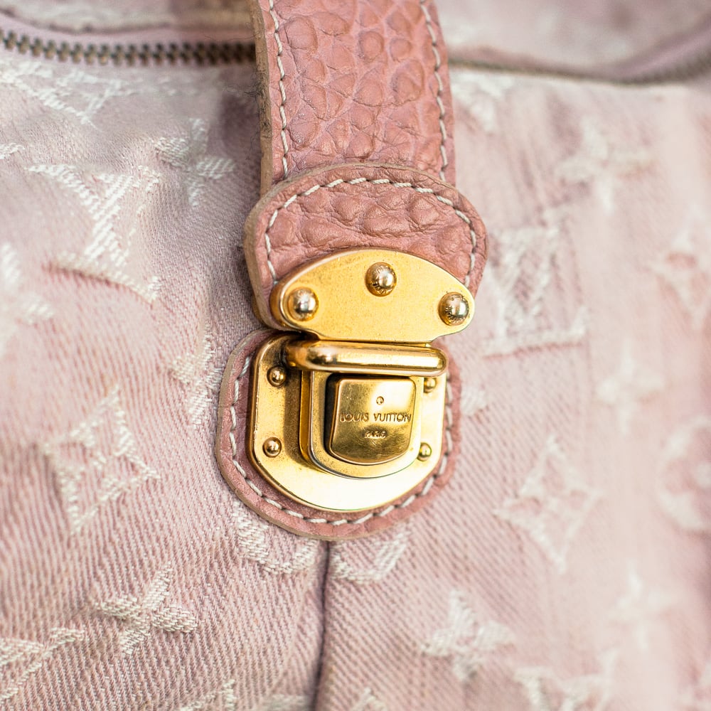 Image of Louis Vuitton 'Slightly' Pink Denim Monogram  Shoulder Bag