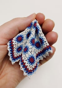Image of Blue and Red Granny Blanket