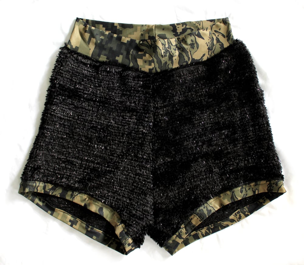 Image of Fuzzy Camo Shorts Size Small