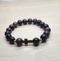 Image 1 of Tiger's Eye and Stainless Steel Bracelet