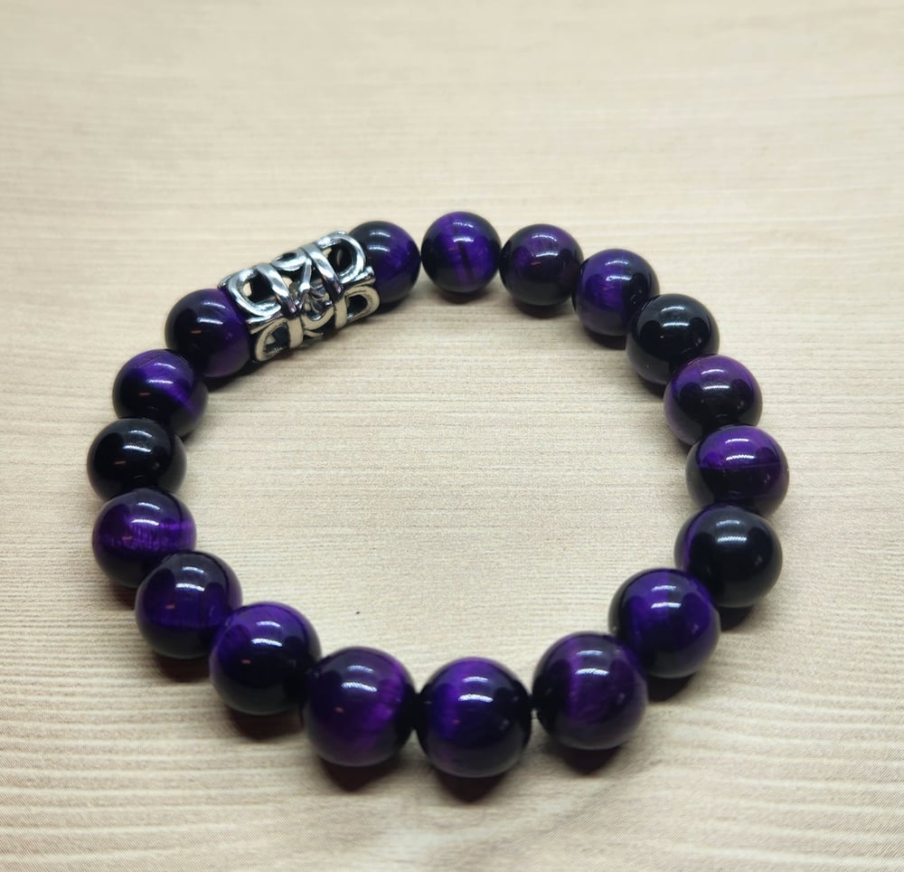 Image of Purple Tiger Eye Stretch Bracelet