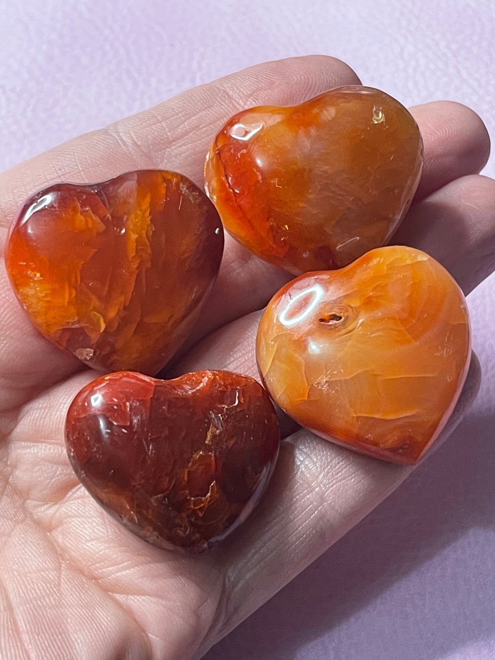 Image of Carnelian hearts 