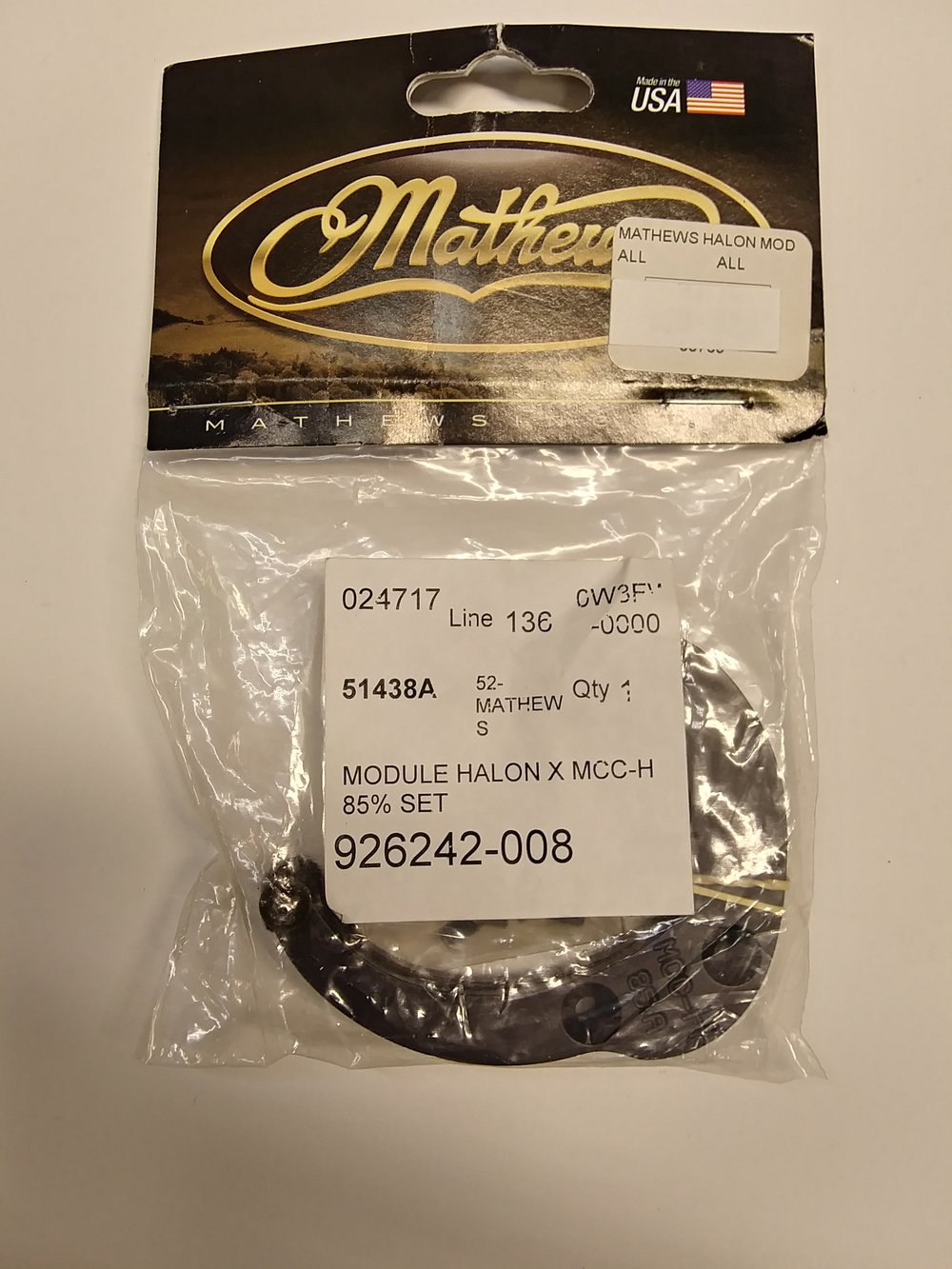 Image of Mathews Halon X Letter H Modules 85% Let Off 