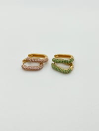 Image 1 of Pavé Hoop Earrings