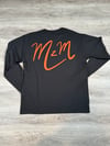 Black front and back long sleeve - Orange Print 