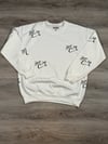 White - M2M All over Logo Crewneck (Exclusive) 