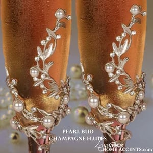 Image of Pearl Bud Silver with Pearls Cake Knife and Server Set