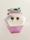 Ruby White Gold Studs