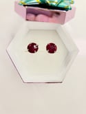 Ruby White Gold Studs