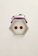 Ruby White Gold Studs