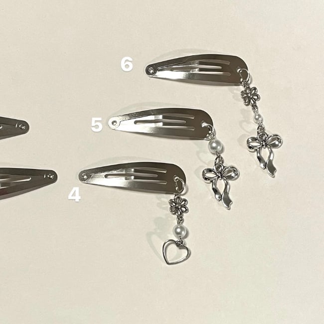 bow heart y2k hair clips 