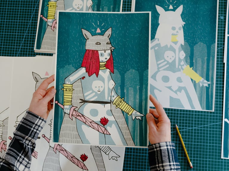 DIREWOLF TEMPLATE - limited edition risograph print Image 3