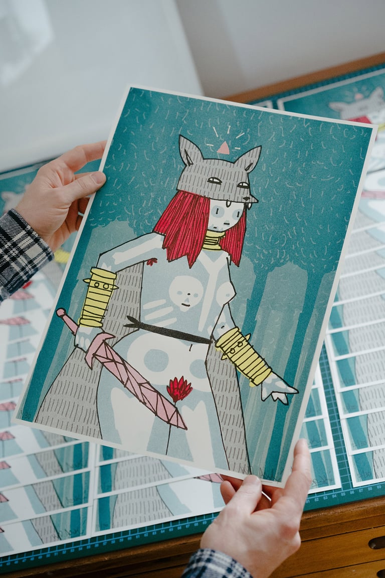DIREWOLF TEMPLATE - limited edition risograph print Image 4