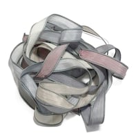 Image 2 of 1PC. DRIFTWOOD  42" hand dyed wrist wrap bracelet silk ribbon/by COLOR KISSED SILK
