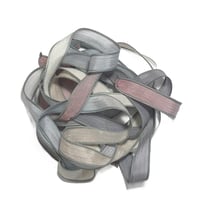 Image 5 of 1PC. DRIFTWOOD  42" hand dyed wrist wrap bracelet silk ribbon/by COLOR KISSED SILK