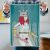 DIREWOLF TEMPLATE - limited edition risograph print