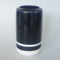 Image 1 of Stripe vase in midnight blue 
