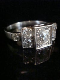 Image 2 of Art deco 18ct white gold old cut diamond ring 1.40ct