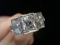 Image 3 of Art deco 18ct white gold old cut diamond ring 1.40ct