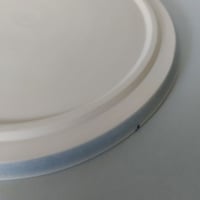 Image 4 of Plate in pale blue with sprayed line decoration 