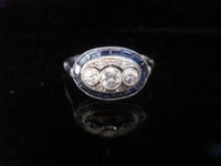 Image 5 of Art Deco 1920s 18ct white gold sapphire and diamond ring