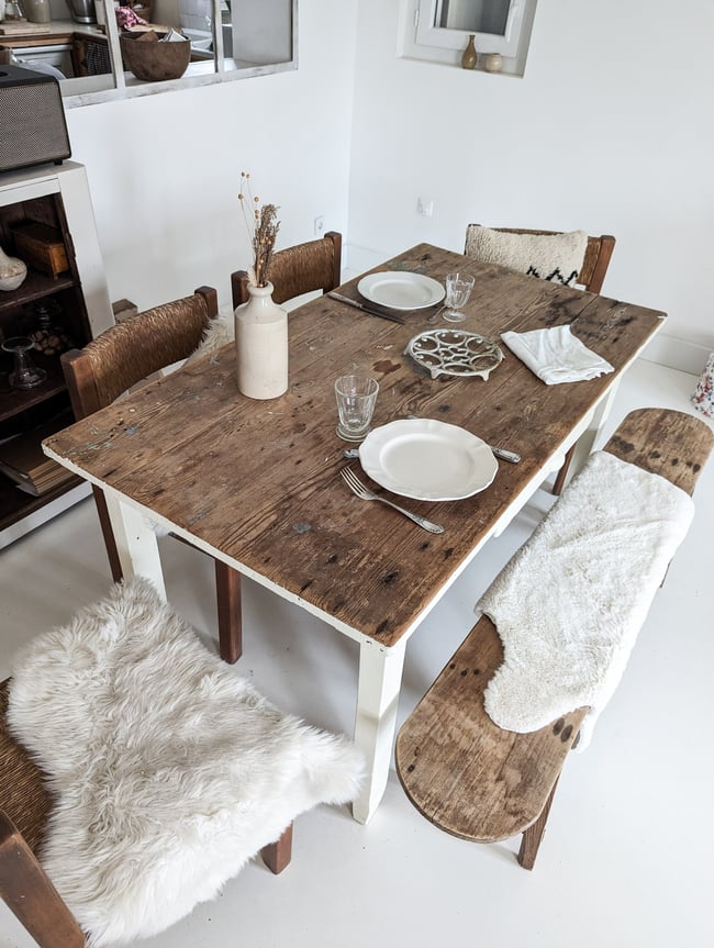 Table d'atelier + banc