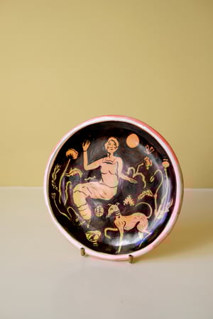 Image of Woman & Whippet - Small Plate