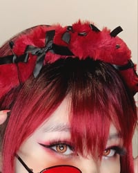 Image 1 of Dark Red Floofyband w Bows