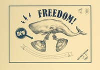 Image of Freedom whale screen print small