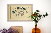 Image of Freedom whale screen print small