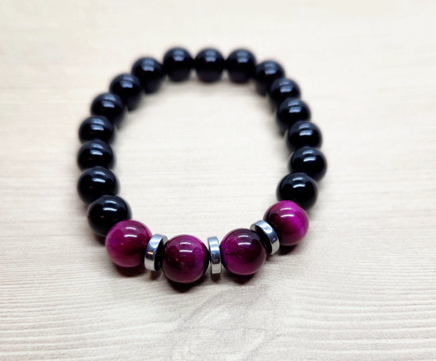 Image of Natural Black Stone/Red Tiger Eye