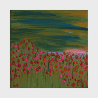 Landscape with flower meadow
