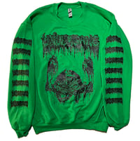 Image 1 of Undergang “ Putrid Head   " Green  Fleece Pullover Sweatshirt 