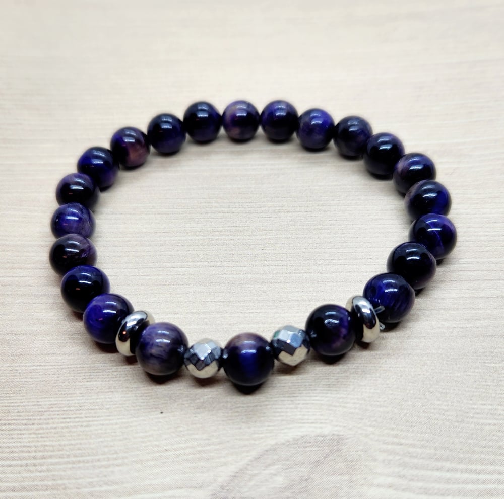 Image of 8 mm Purple Tiger's Eye Bracelet