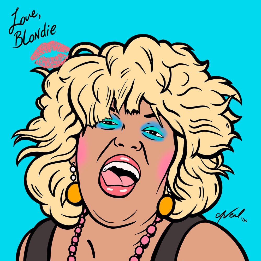 Image of Teal Love Blondie print