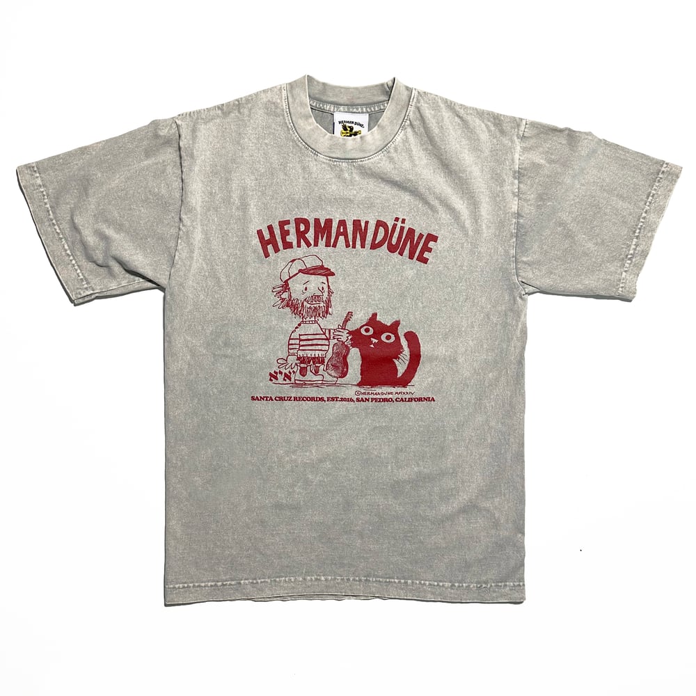Herman Düne Tee-Shirt (Deluxe Made in USA🇺🇸) Raspberry Red on Limestone