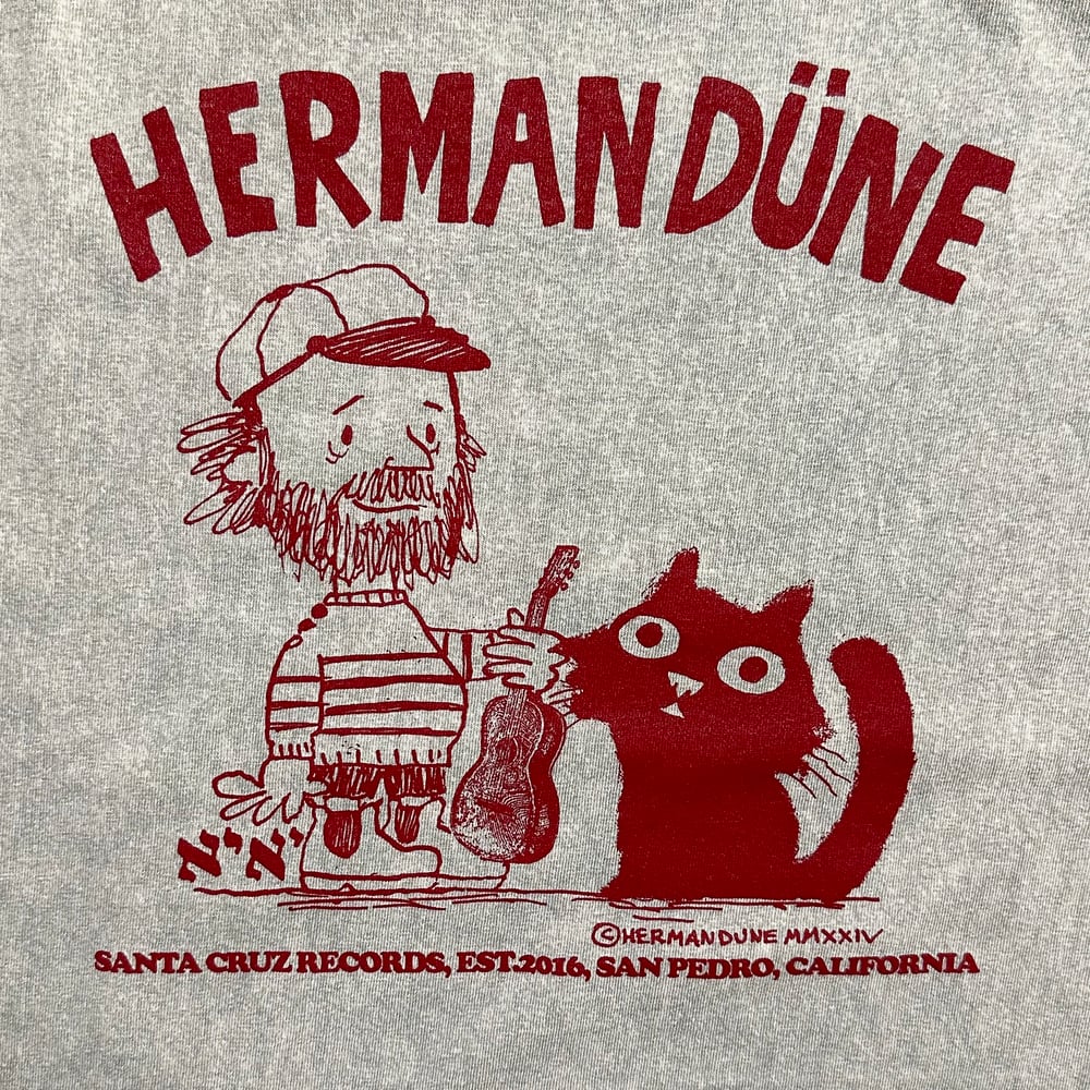 Herman Düne Tee-Shirt (Deluxe Made in USA🇺🇸) Raspberry Red on Limestone
