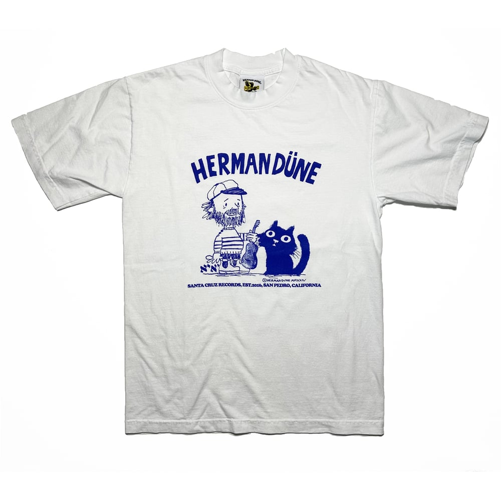 Herman Düne Tee-Shirt (Deluxe Made In USA 🇺🇸) Electric Blue on White