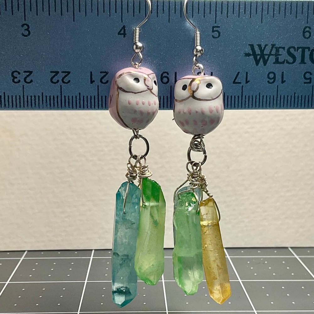 Image of Owl Dangle Earrings