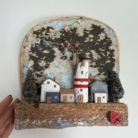 Image 1 of Driftwood. Wall composition made of driftwood drifted in the sea.