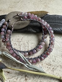 Image 4 of Tourmaline copper hoops/ n209